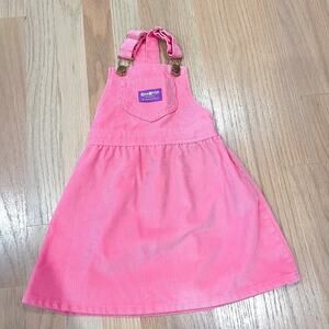 Vintage 4T OshKosh B'Gosh Baby Overall Skirt Ski Pink Corduroy USA